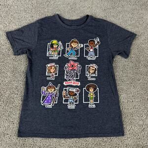 Stranger Things Shirt Girls XL Gray Cast Dustin Demogorgon Code Red Horror